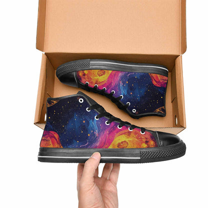 MEN'S Galaxy Snake Print High Top Canvas Vivid Sneakers