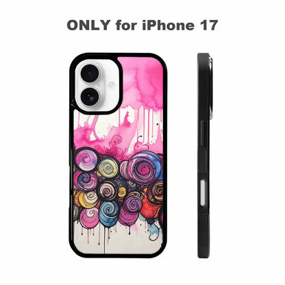 iPhone 17 Case — Tie Dye Swirls Black Tie Dye, Custom Phone Case