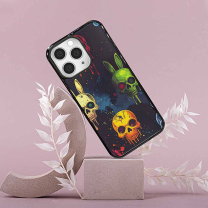 iPhone 15 Pro Max Case — Radioactive Ghost Bunny Skull Small Radioactive, Customized Protective Case