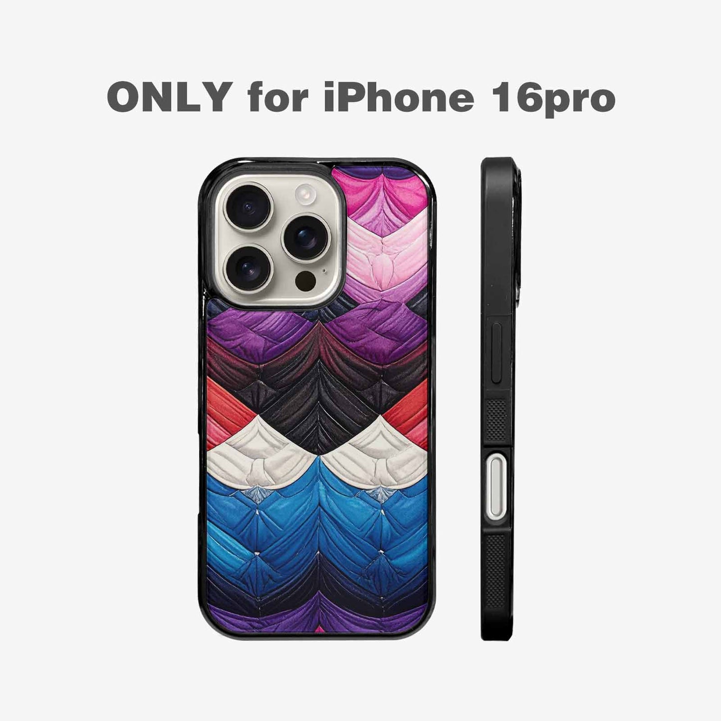 iPhone 16 Pro Case — Genderfluid Flag Color Theme Small Rainbow, Customized Protective Case