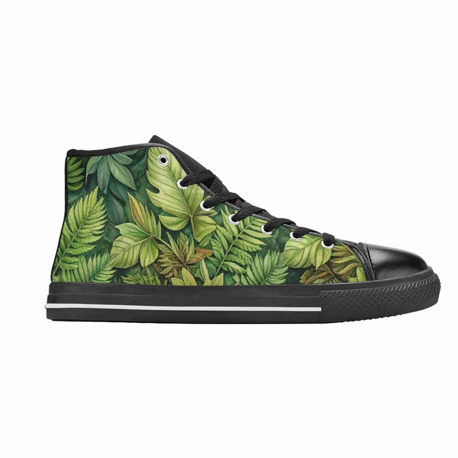 MEN'S Seven-Point Palmate Leaf High Top Canvas Surreal Shoes