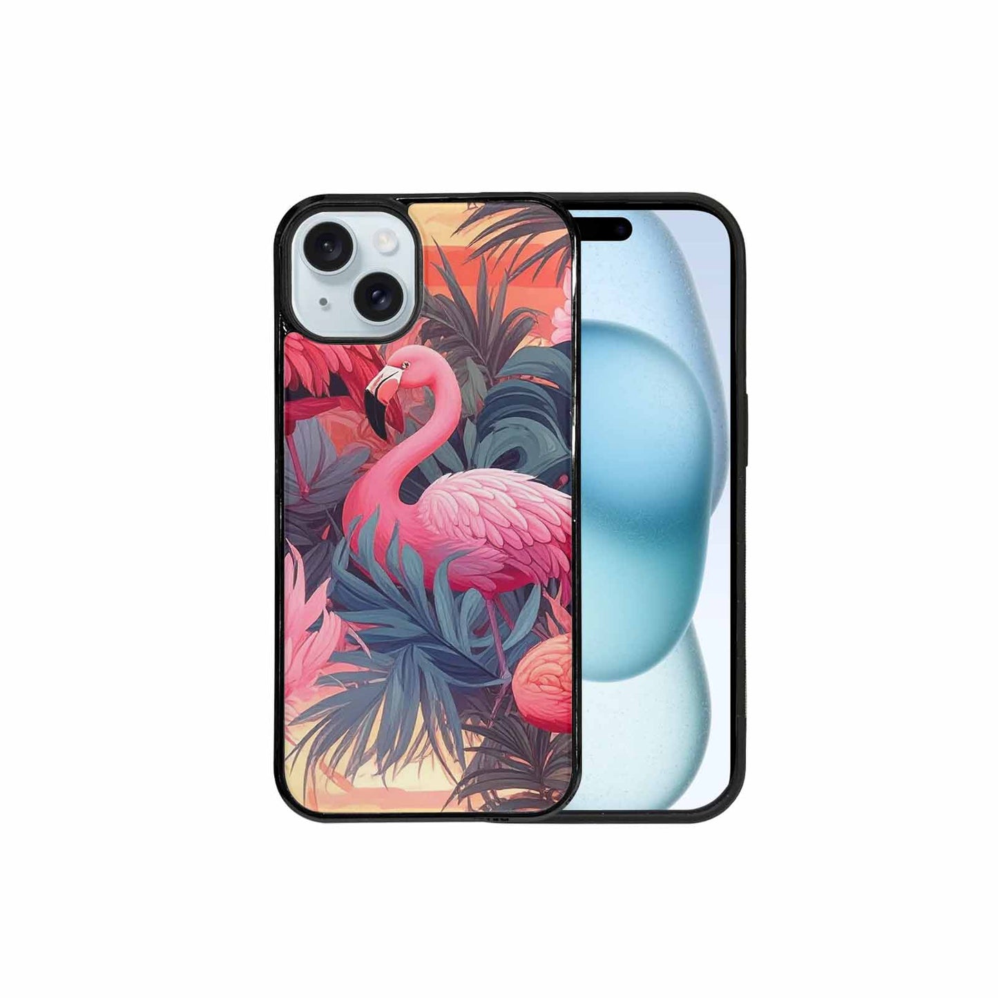 iPhone 15 Plus Case — Flamingo Tropical Flamingo Tropical Pattern Hundreds, Custom Printed Phone Case