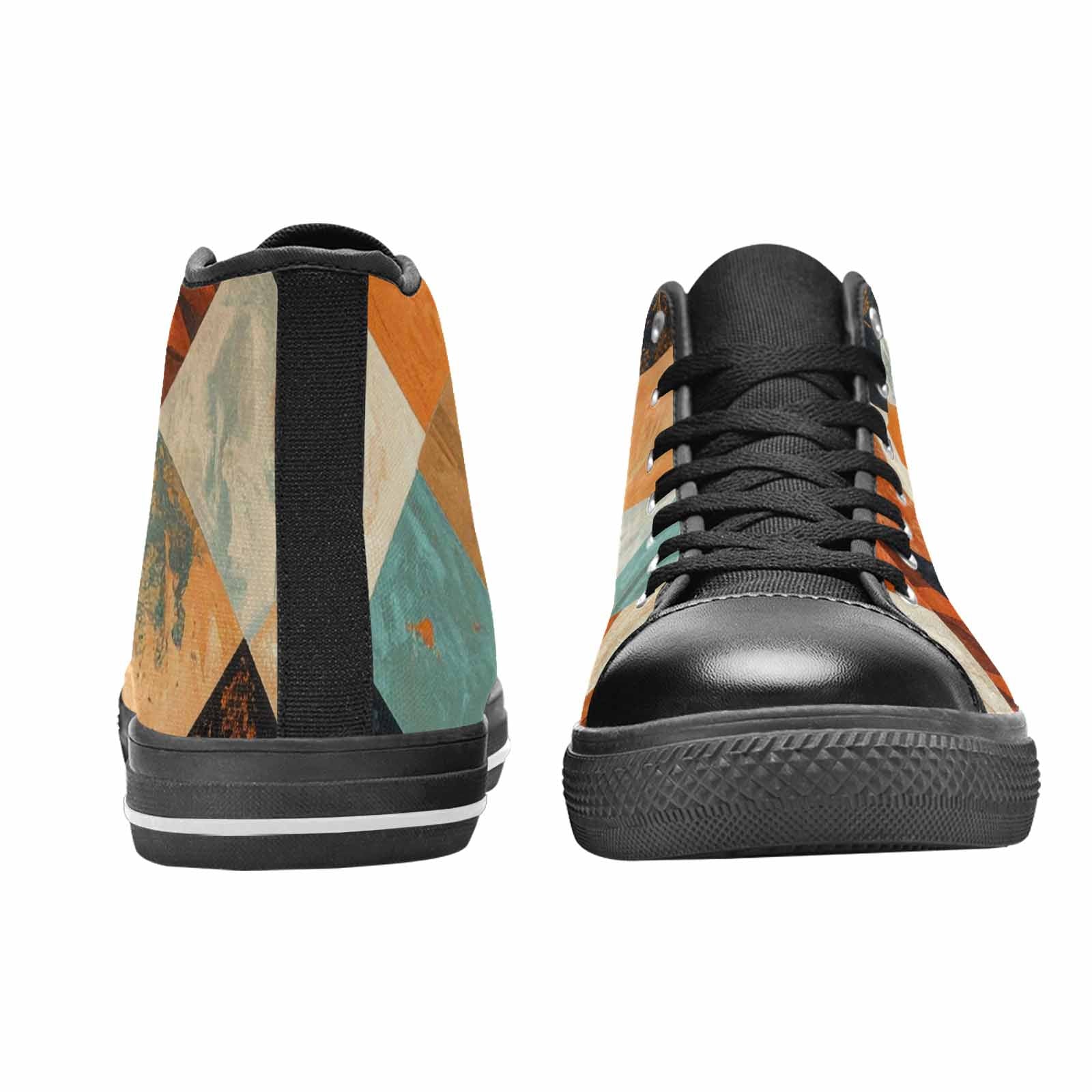 MEN'S Southwestern Geometric Diamond High Top Canvas Cottagecore Custom Shoes