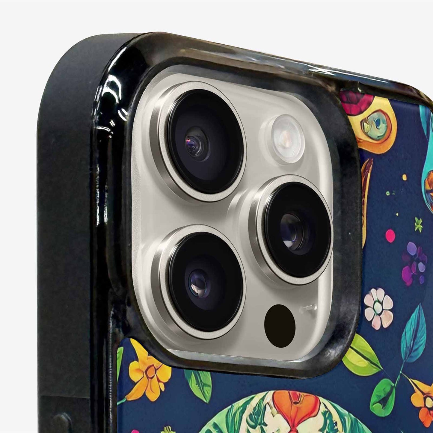 iPhone 15 Pro Max Case — Rainbow Sugar Skull Weave, Original Design Phone Case