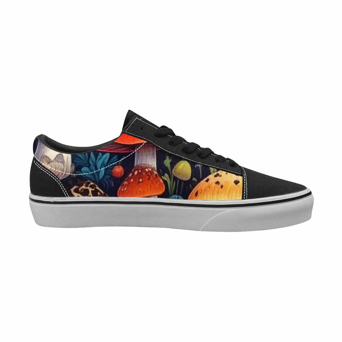WOMEN'S Mushrooms Lace-Up Canvas Melting Art Custom Sneakers