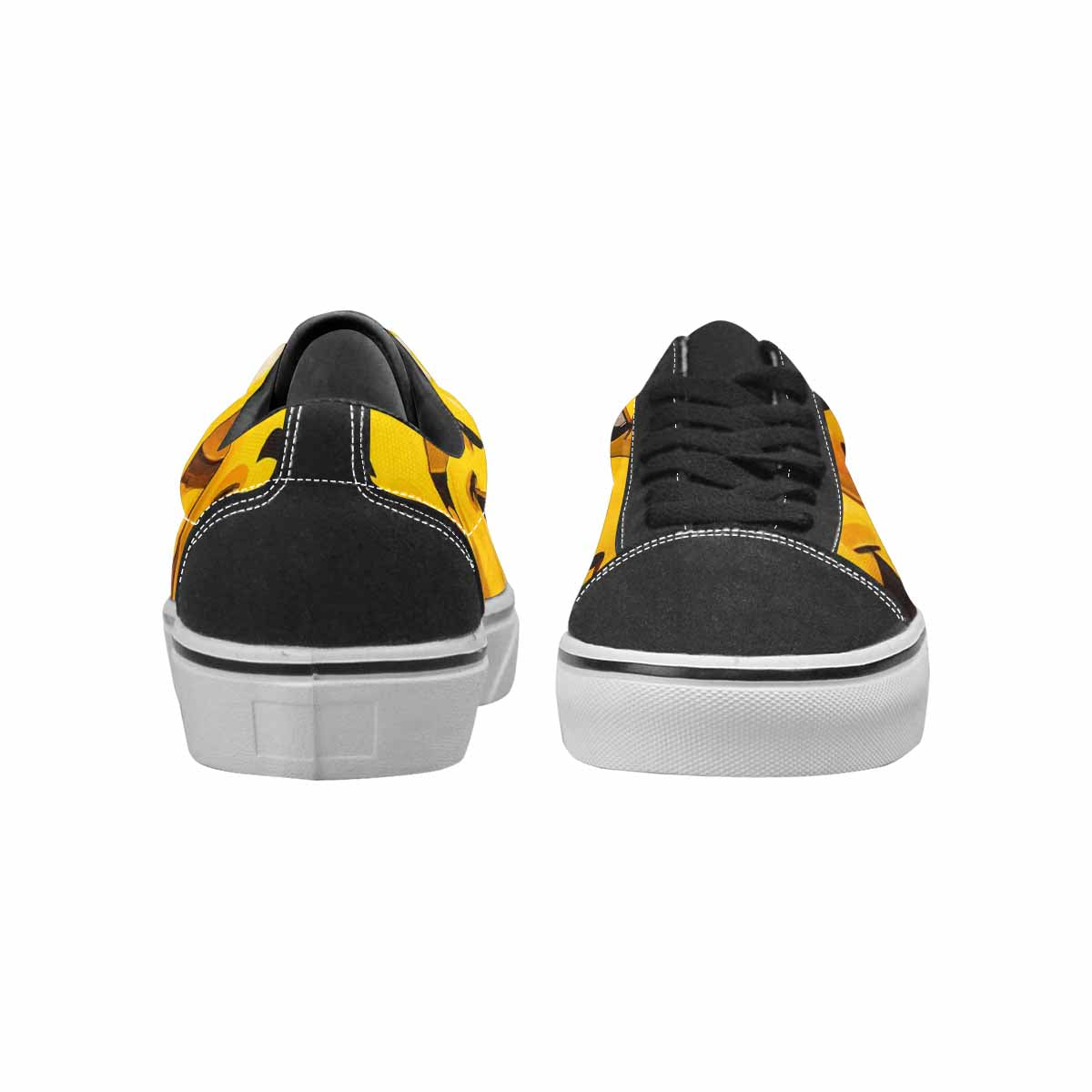 WOMEN'S Melting Moon Smiley  Lace-Up Canvas Vibrant Chaos Custom Sneakers