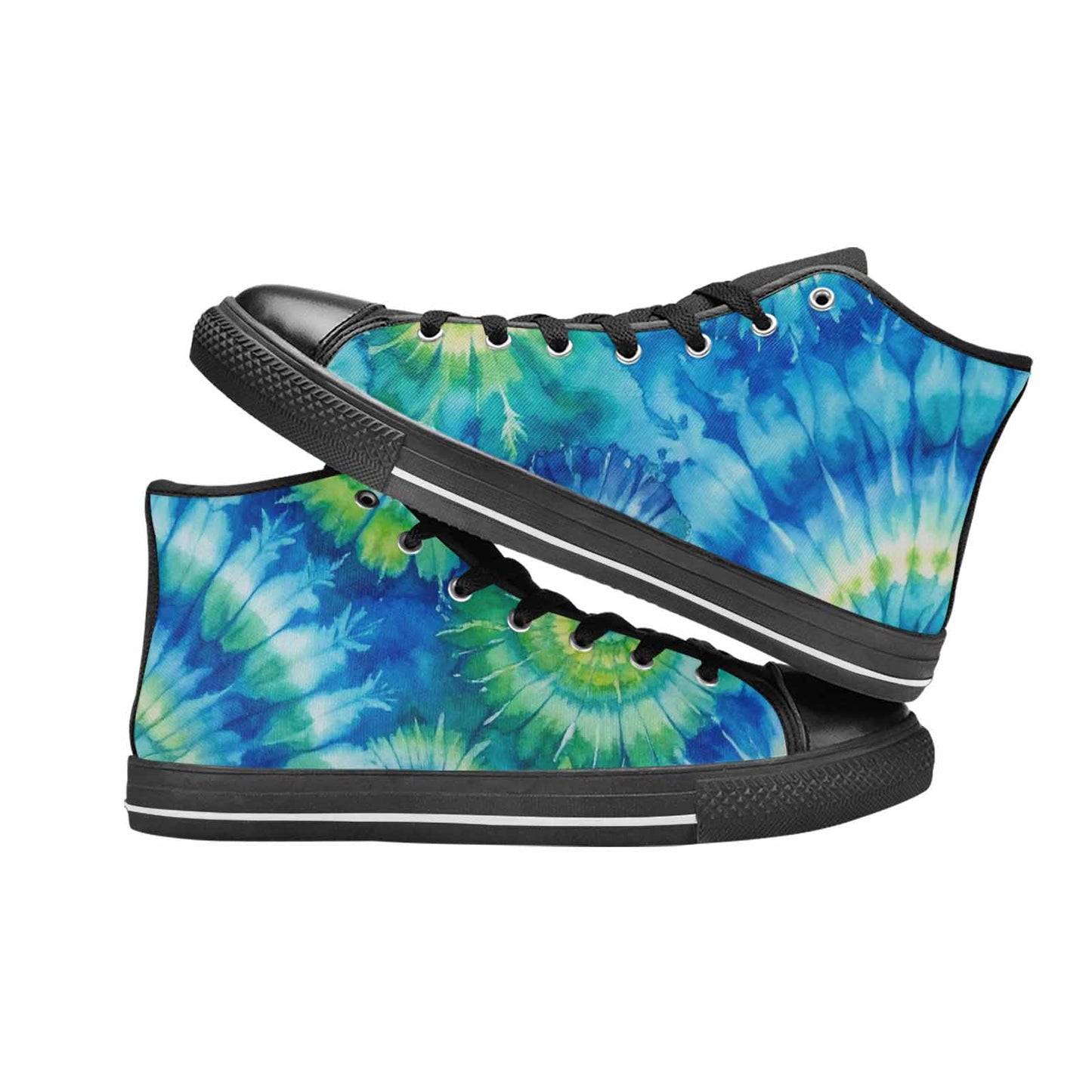 MEN'S Tie Dye Swirl High Top Canvas Grunge Shoes