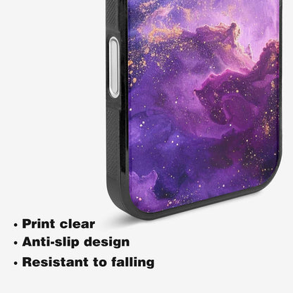 iPhone 16 Plus Case — Purple Color Tones Nebula Texture With, Custom Phone Case