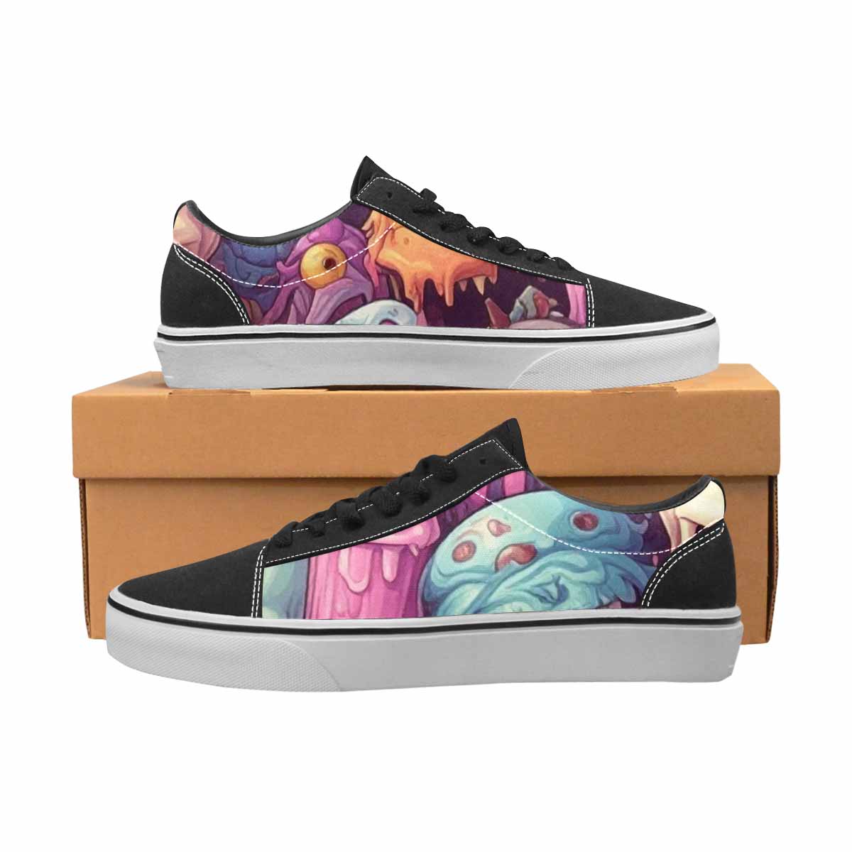 WOMEN'S Ice Cream Monsters  Lace-Up Canvas Dreamcore Shoes