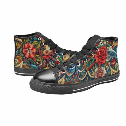 MEN'S Old School Tattoo High Top Canvas Wallpaper Art Shoes
