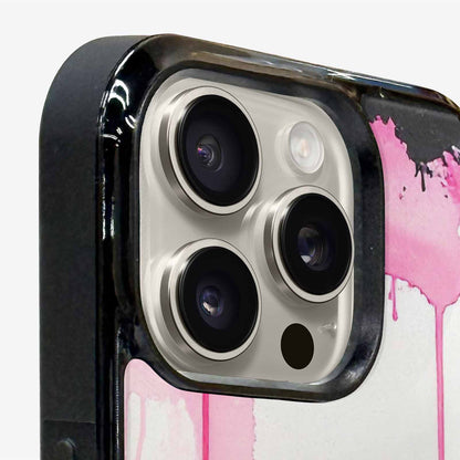 iPhone 16 Pro Max Case — Sunflower Burst Black Pink Ink Sunflowers, Custom Made Phone Cover
