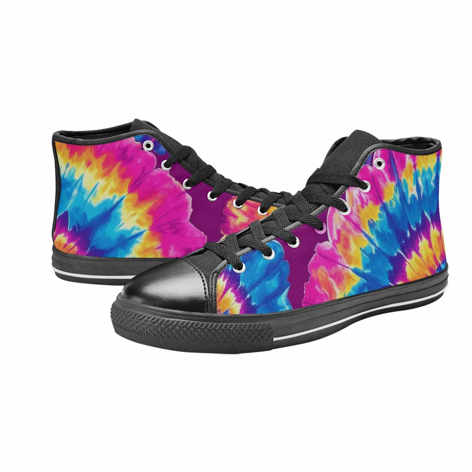 WOMEN'S Tie Dye Original High Top Canvas Neon Fantasy Custom Shoes