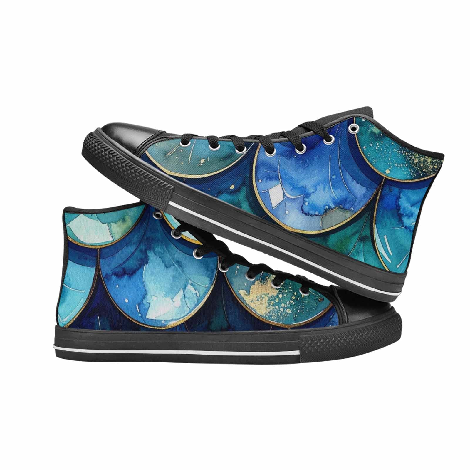 MEN'S Mermaid Scale High Top Canvas Surreal Custom Shoes
