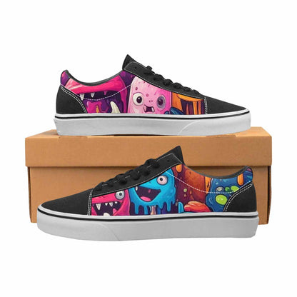 WOMEN'S Melting Ice Cream Monster Lace-Up Canvas Vibrant Chaos Custom Sneakers