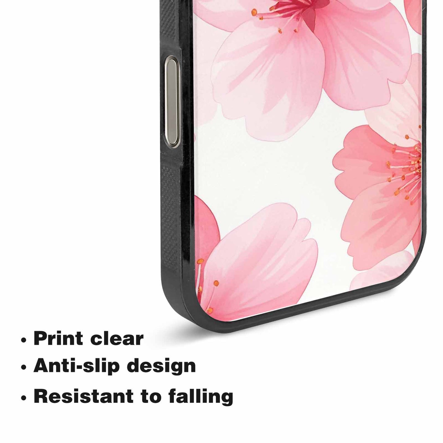 iPhone 15 Pro Max Case — Japanese Cherry Blossom Pattern Sakura Flowers, Personalized Phone Case