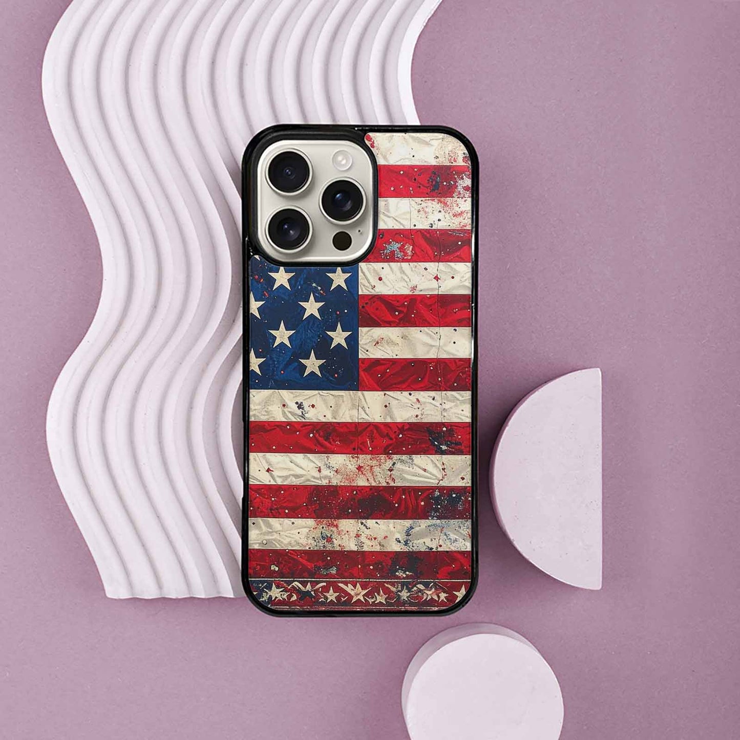 iPhone 16 Pro Max Case — American Flag Stars And Stripes Motif, Unique Phone Case Design