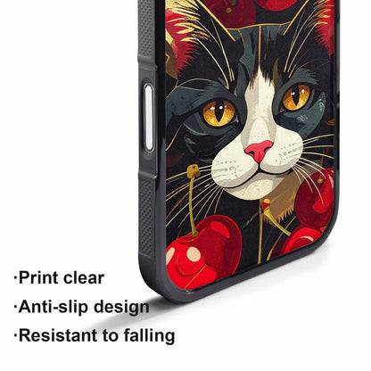 iPhone 17 Air Case — Retro Cherry Cat Face Retro Vintage, Custom Designed Case Cover
