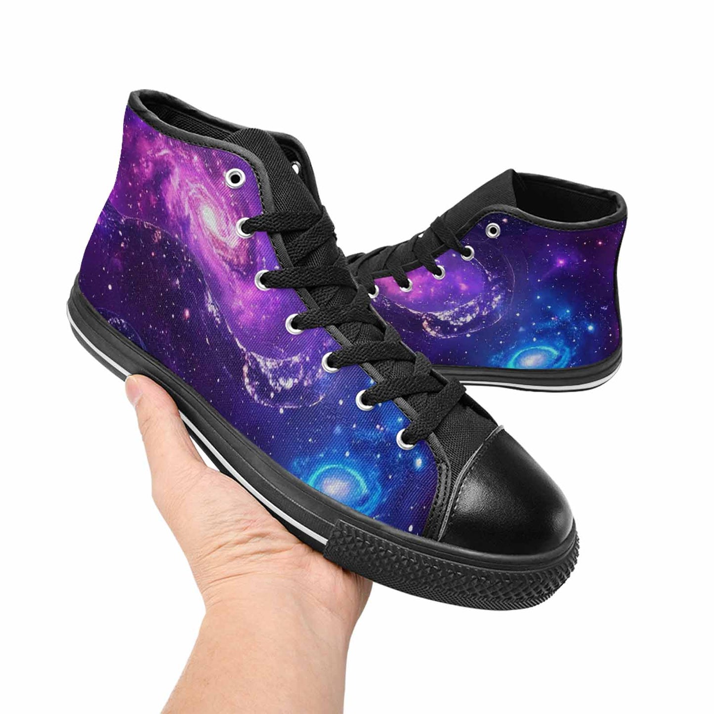 MEN'S Galaxy Snake Print High Top Canvas Cottagecore Custom Shoes