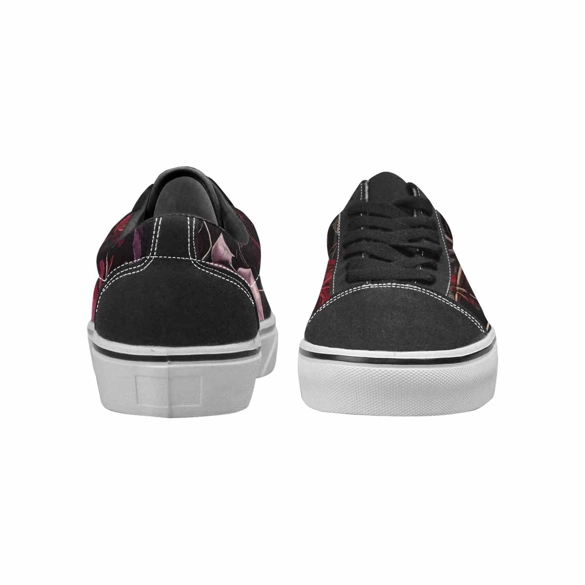 WOMEN'S Black Gothic Rose Canvas Lace-Up Dreamcore Sneakers