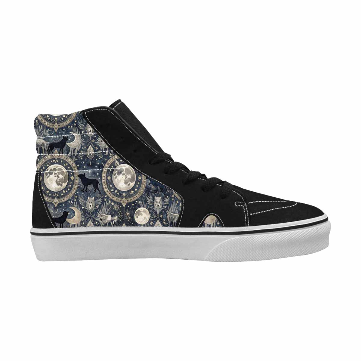 WOMEN'S Wolves Everywhere Collage High Top Canvas Wallpaper Art Shoes