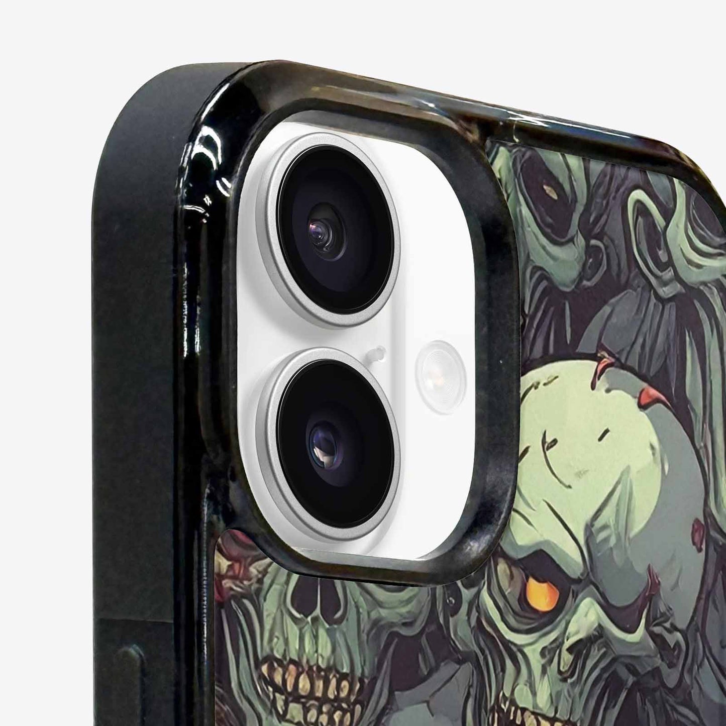 iPhone 16 Plus Case — Zombie Head Pattern Hundreds Of Small, Custom Print Case Cover