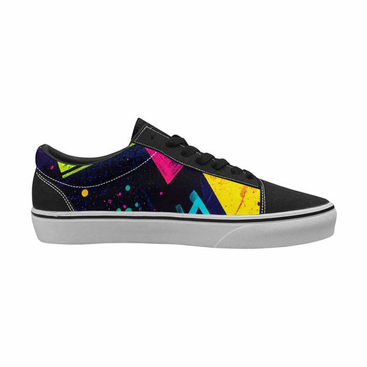 MEN'S Memphis Squiggles Triangles Dots Canvas Lace-Up Wallpaper Art Shoes