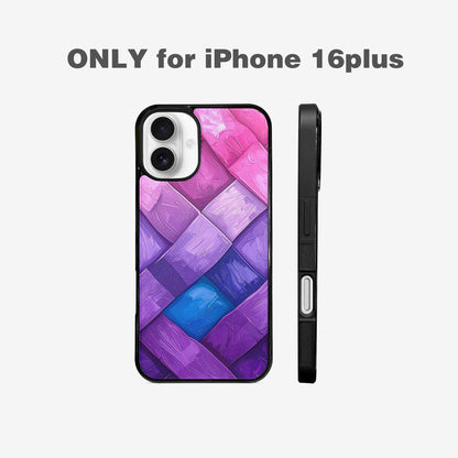 iPhone 16 Plus Case — Bisexual Flag Color Theme Small Rainbow, Personalized Phone Case