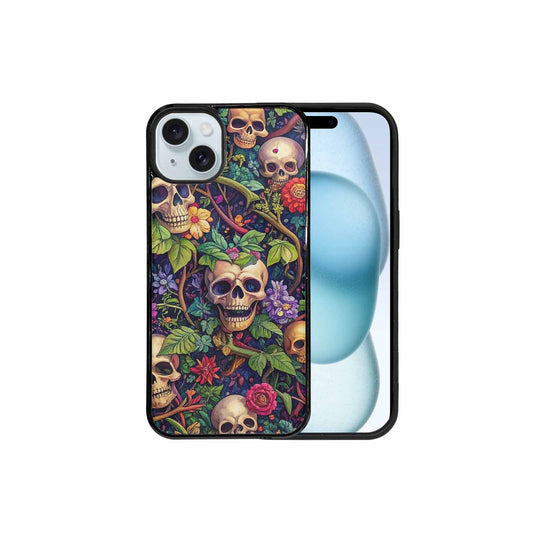 iPhone 15 Plus Case — Skulls Botanicalskulls Pattern, Custom Printed Phone Case