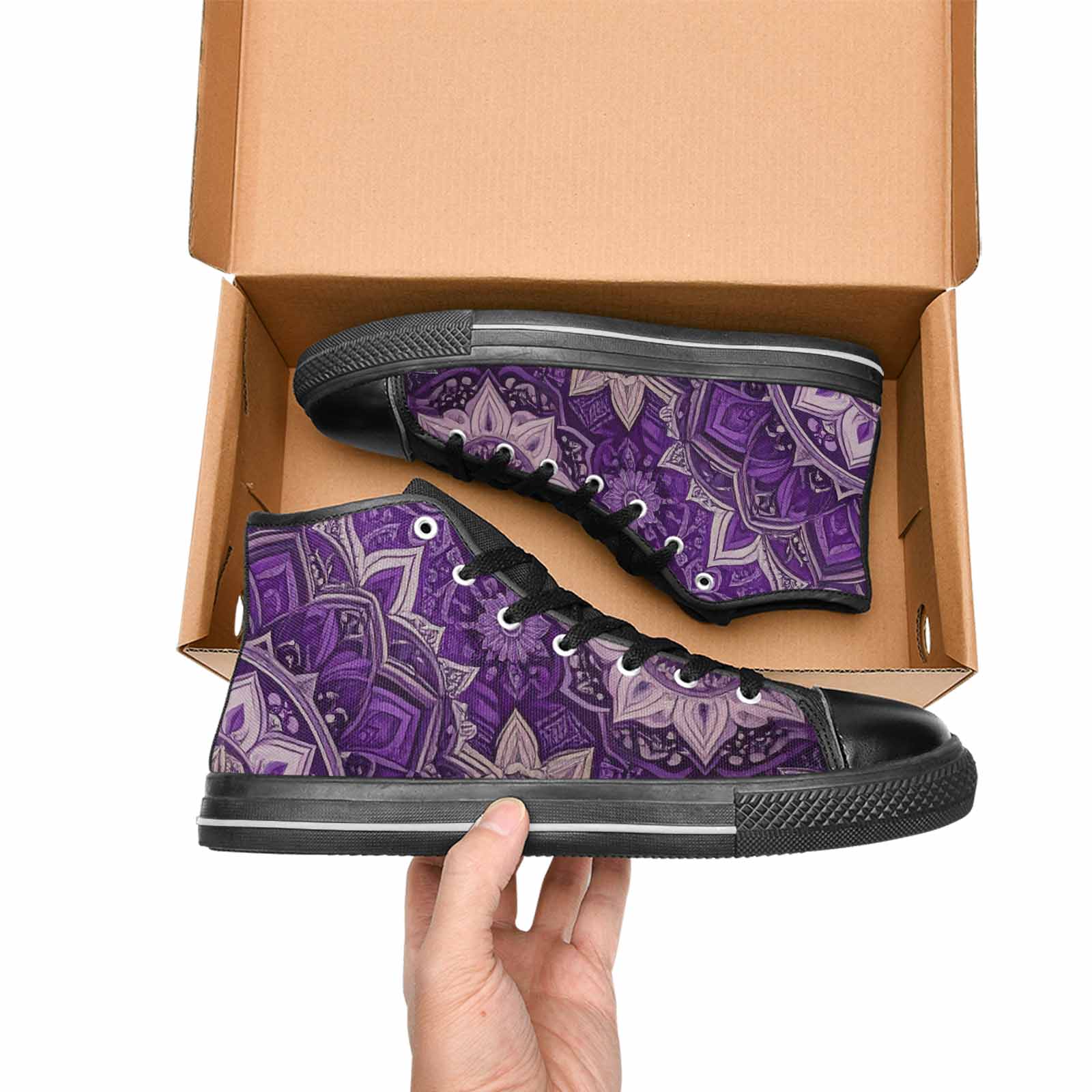 MEN'S Mandala High Top Canvas Grunge Sneakers