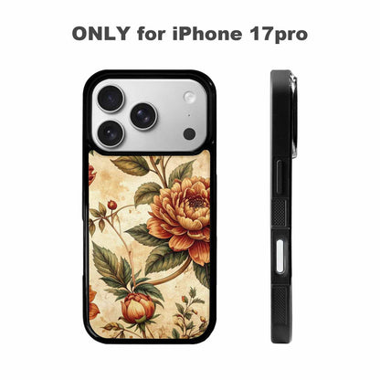 iPhone 17 Pro Case — Vintage Botanical Art Pattern Floral, Custom Designed Case Cover