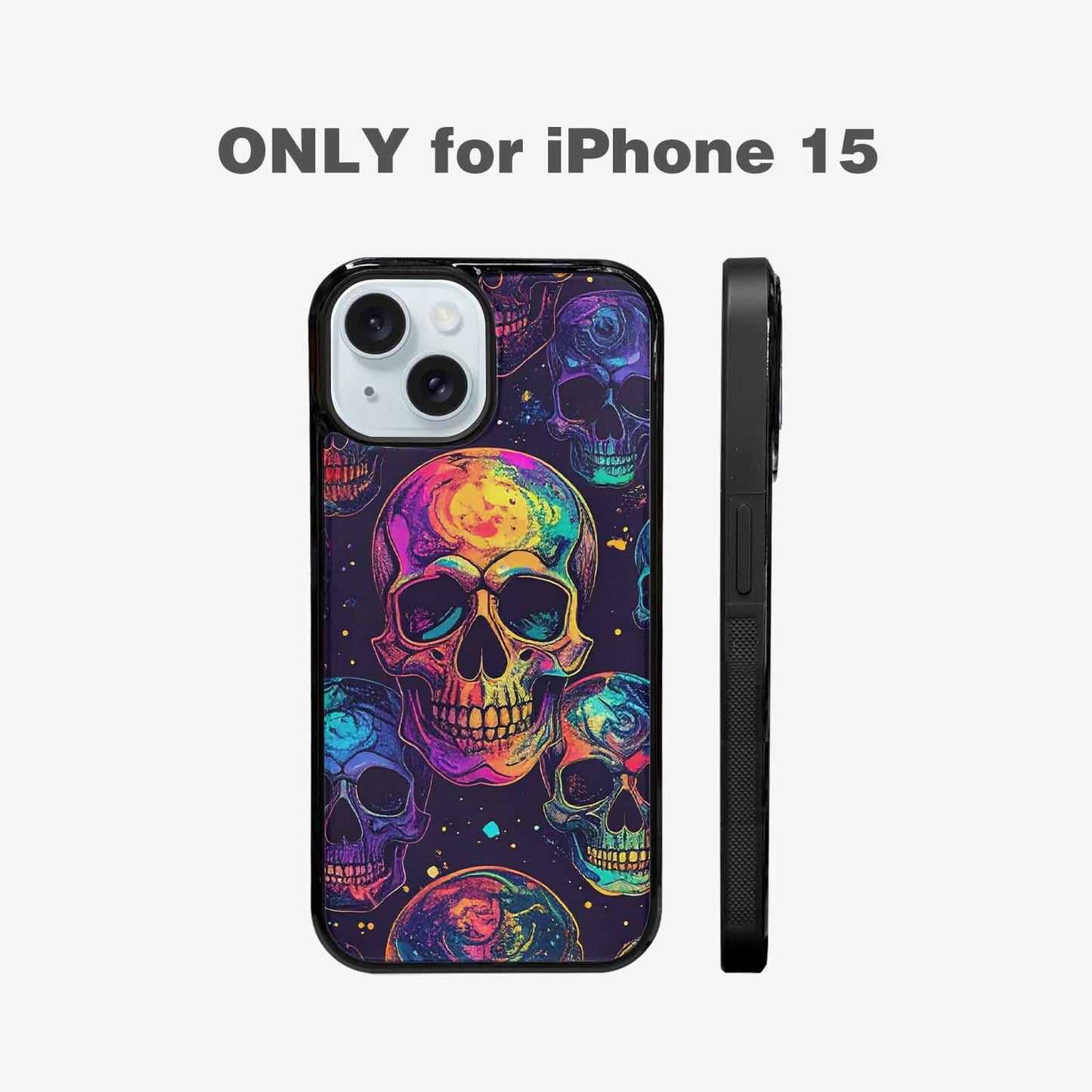 iPhone 15 Case — Galaxy Skulls, Custom Art Phone Cover