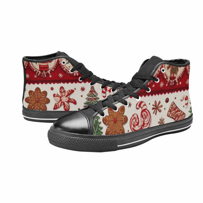 MEN'S Christmas Holly Snowflake High Top Canvas Aesthetic Sneakers