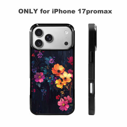 iPhone 17 Pro Max Case — Shadowy Glitch Floral Pattern Floral, Customized Protective Case