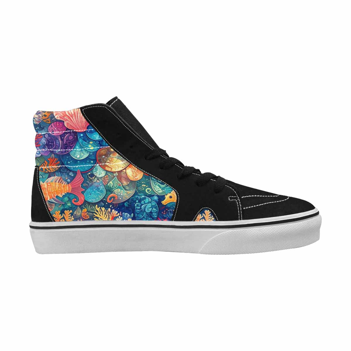 MEN'S Fish Scale Coral High Top Canvas Dark Academia Shoes