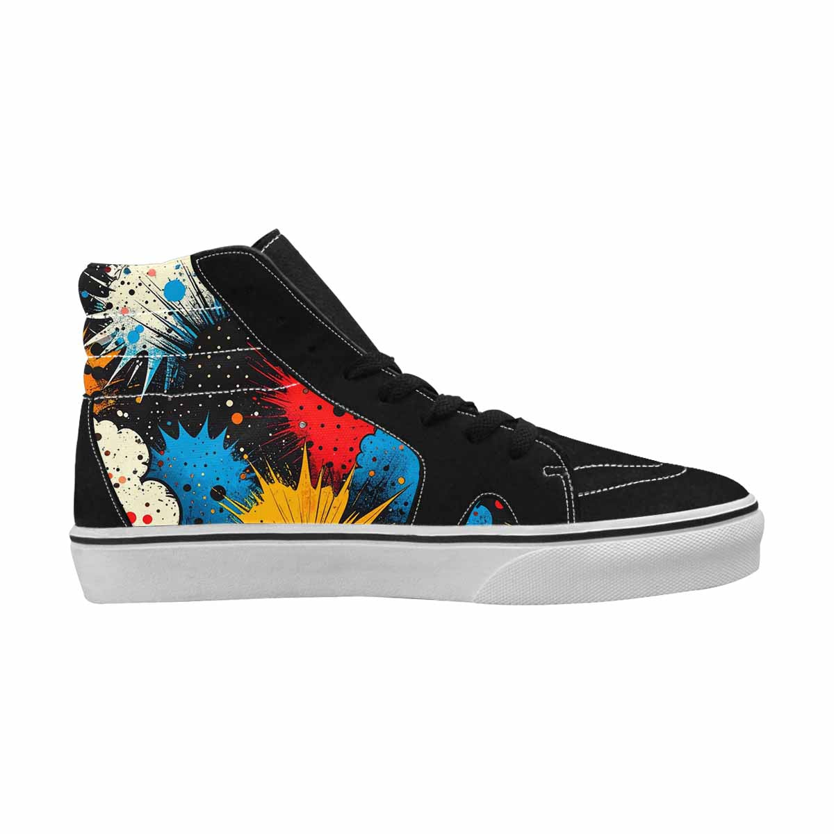 WOMEN'S Comic Book Halftone High Top Canvas Neon Fantasy Shoes