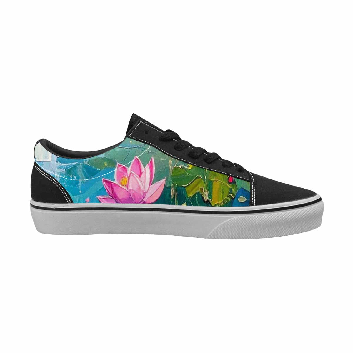 WOMEN'S Monet Impressionist Lace-Up Canvas Neon Fantasy Custom Shoes