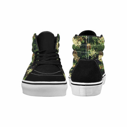 MEN'S Military Camouflage Blotch High Top Canvas Wallpaper Art Custom Sneakers