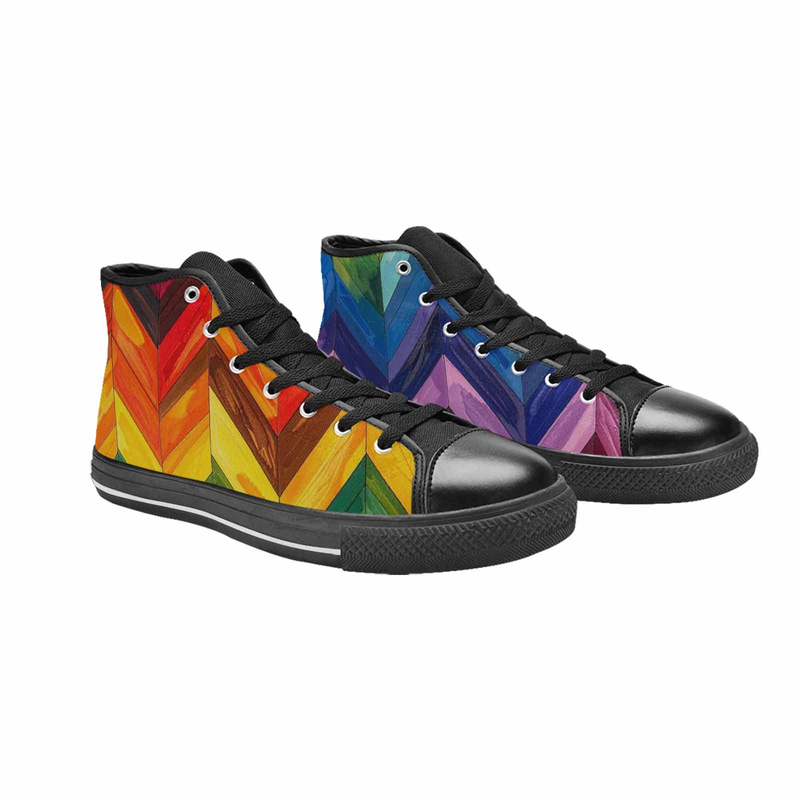 MEN'S Progress Pride Flag High Top Canvas Aesthetic Custom Sneakers