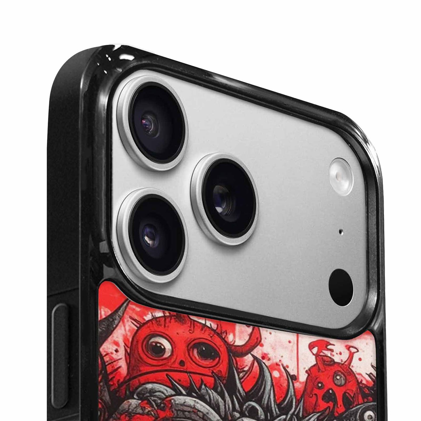 iPhone 17 Pro Case — Black Red Ink Monsters General Cartoon, Custom Made Phone Cover