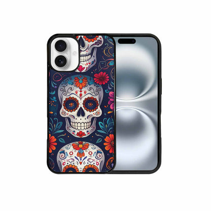 iPhone 16 Plus Case — Day Dead Sugar Skull Art 100s, Custom Phone Case