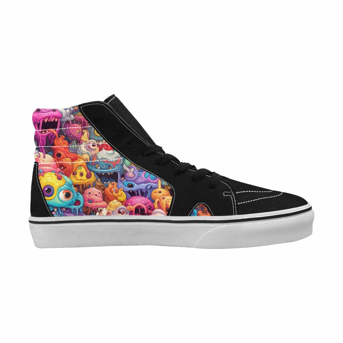 MEN'S Melting Ice Cream Monster High Top Canvas Vibrant Chaos Custom Sneakers