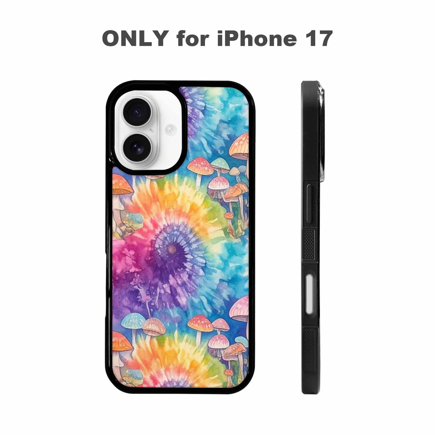iPhone 17 Case — Mushrooms Tie Dyemushrooms Pat Tie Dye, Custom Print Case Cover