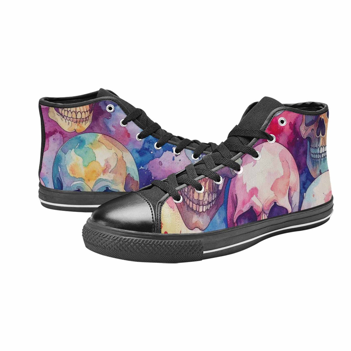 WOMEN'S Kulls - Watercolor High Top Canvas Vivid Custom Shoes