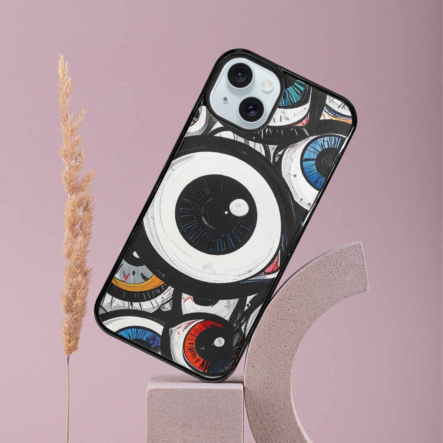 iPhone 15 Plus Case — Googly Cartoon Eyeballs, Original Design Phone Case