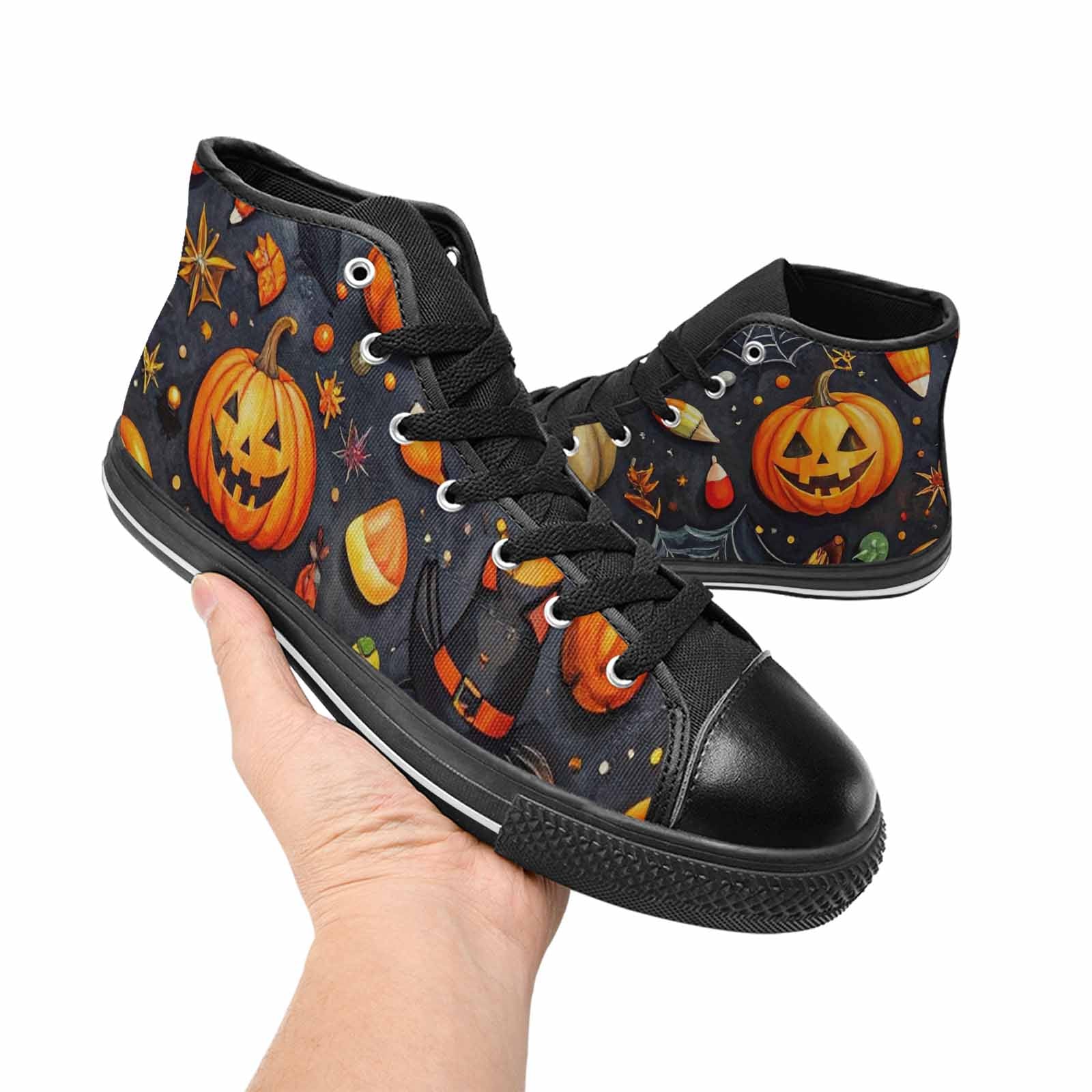 WOMEN'S Halloween High Top Canvas Grunge Sneakers