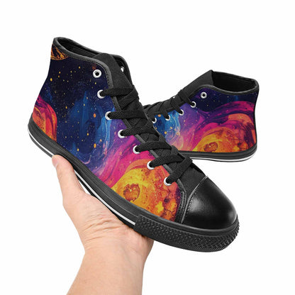 WOMEN'S Galaxy Snake Print High Top Canvas Dreamcore Shoes