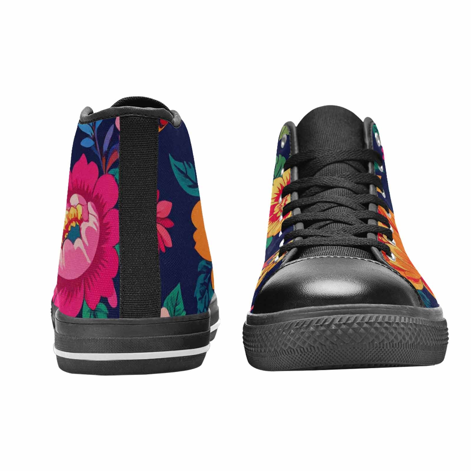 MEN'S Floral Snake Print High Top Canvas Surreal Sneakers