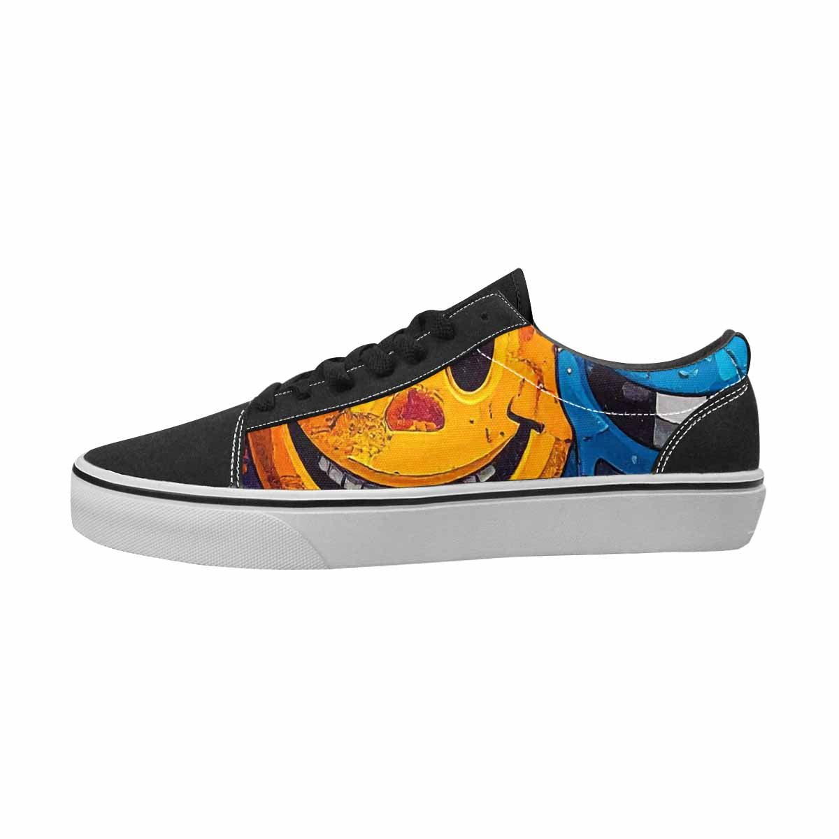WOMEN'S Smiley Face Canvas Unique Print Cottagecore Handmade Custom Shoes