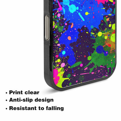 iPhone 15 Pro Max Case — Neon Paint Splatter Custom, Unique Phone Case Design