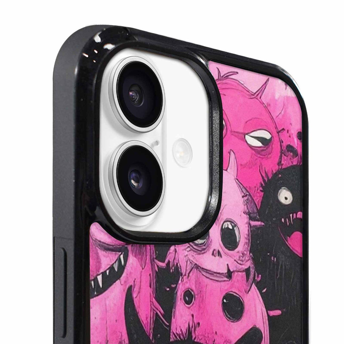 iPhone 17 Case — Black &amp; Pink Ink Cartoon Cute, Custom Made Phone Cover